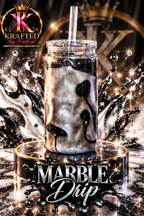 Marble Drip custom tumbler